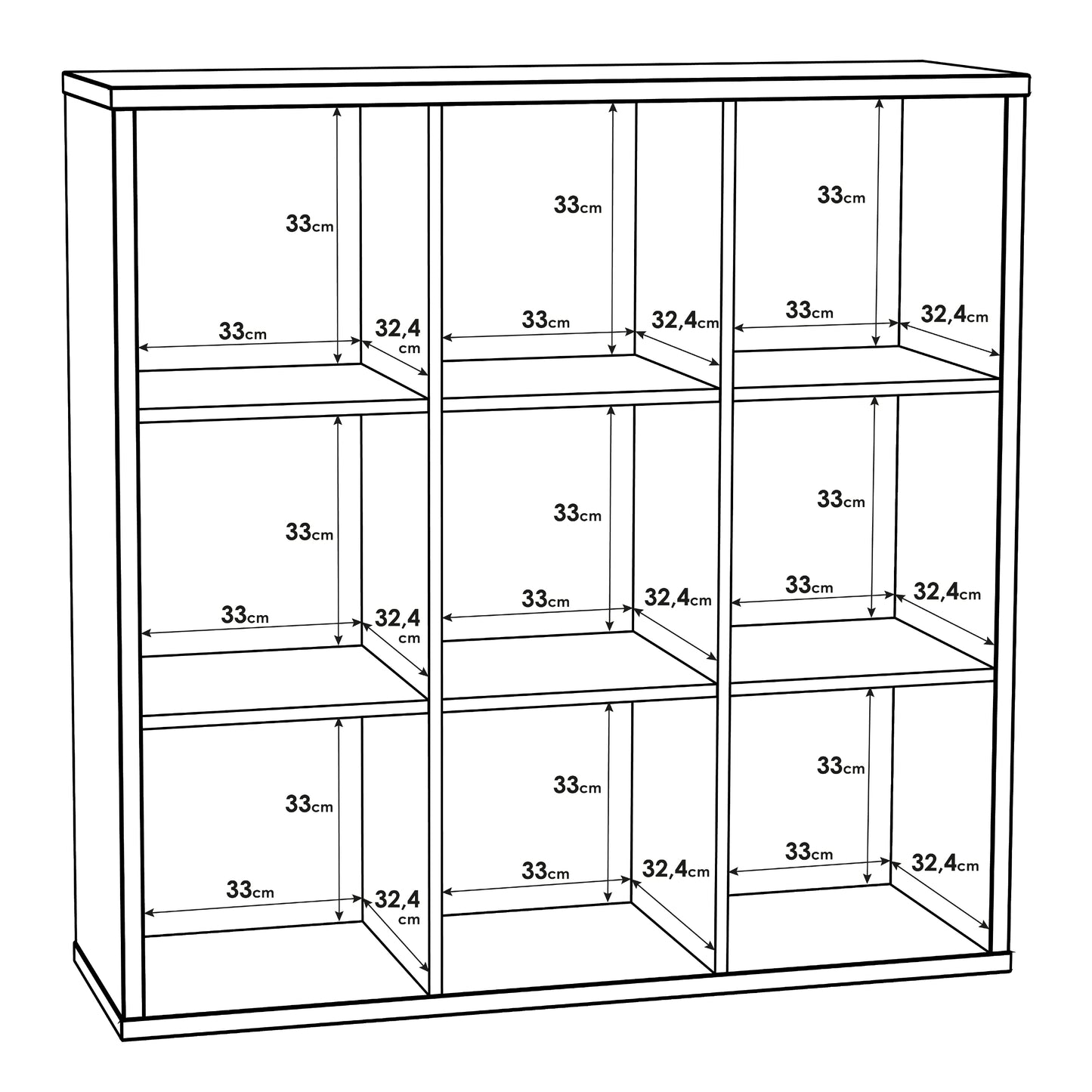 mauro 3x3 storage unit in matt white