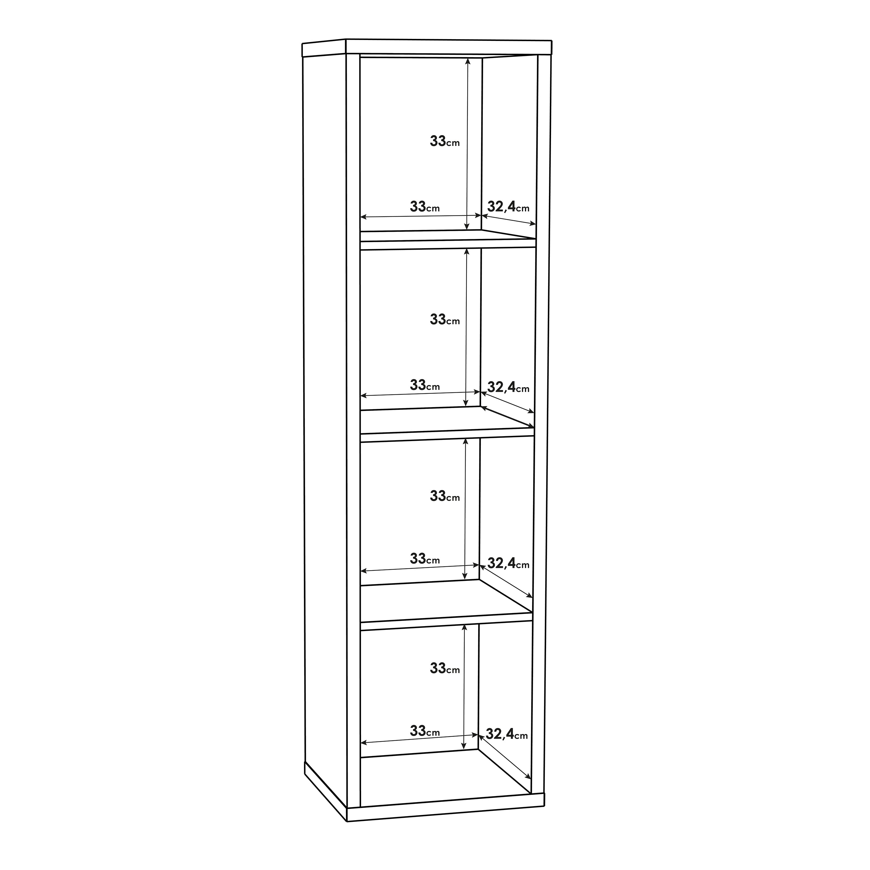 Mauro 3 Shelves Storage Unit in Sonoma Oak