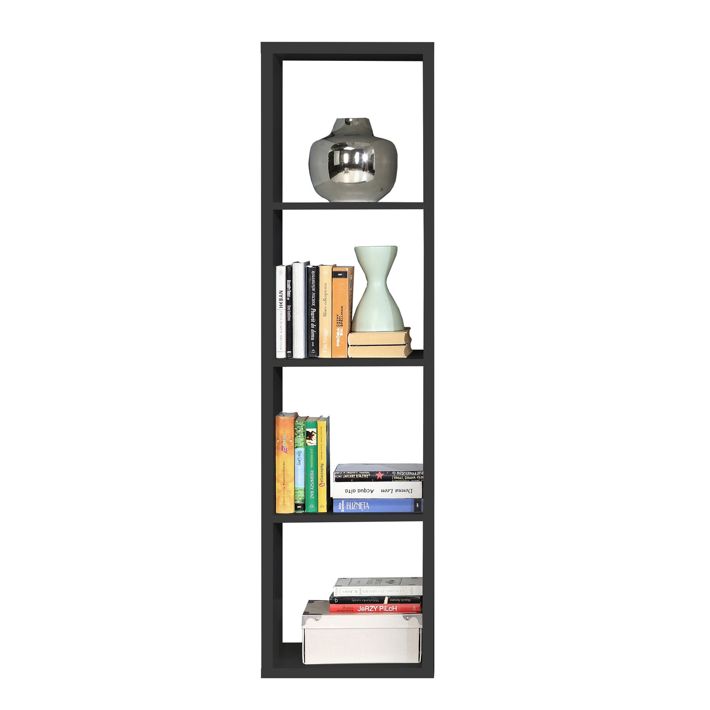 mauro 3 shelves storage unit in matt black