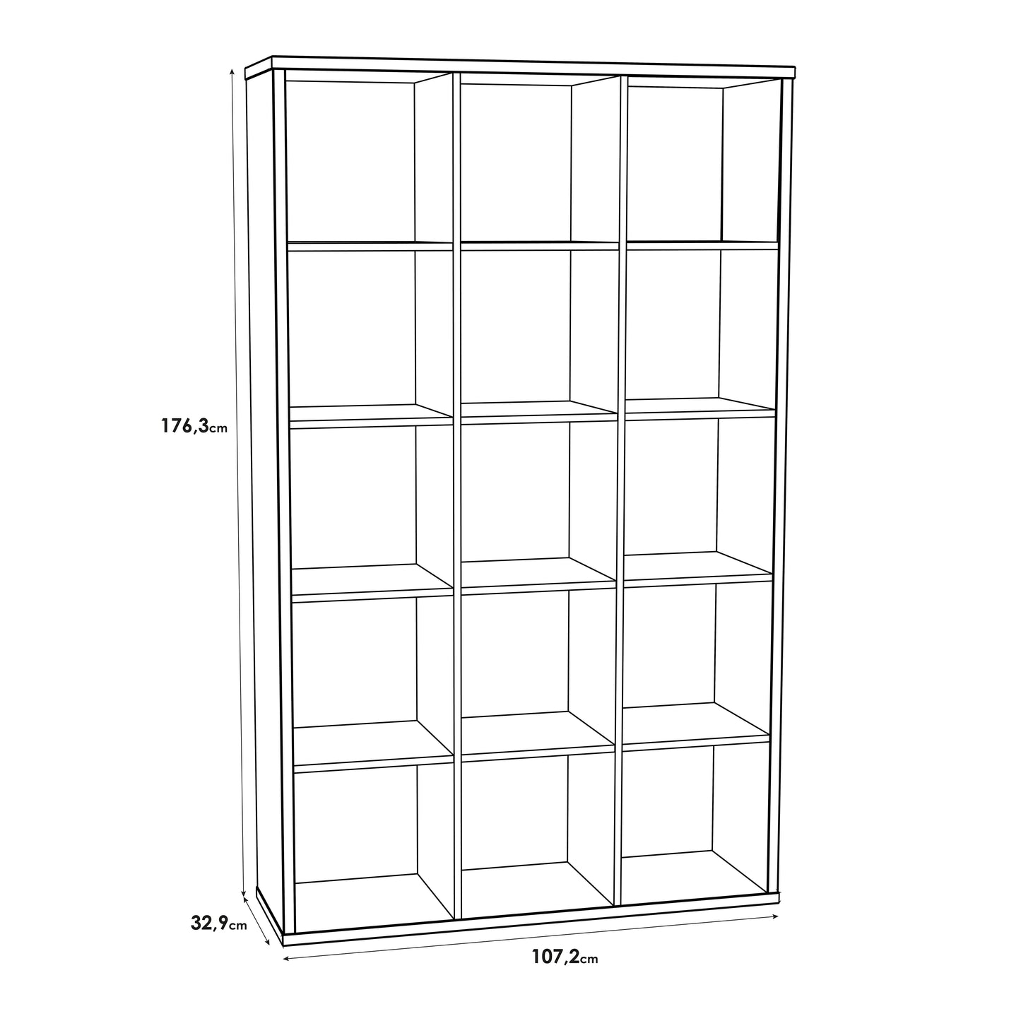 mauro 3x5 storage unit in matt white