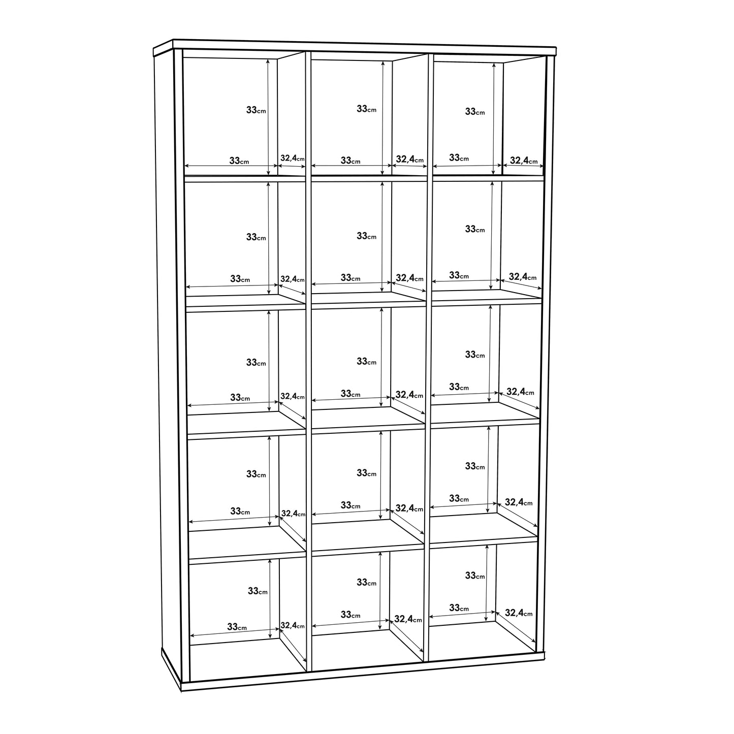 mauro 3x5 storage unit in matt white