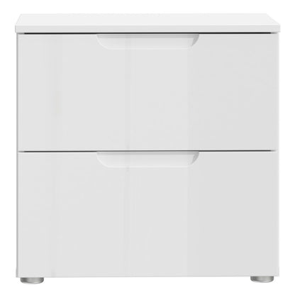 sienna bedside in white/white high gloss