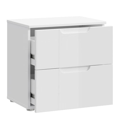 sienna bedside in white/white high gloss