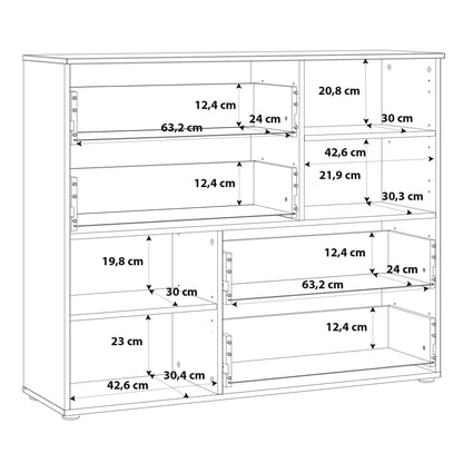 sienna abstract chest of in white/white high gloss
