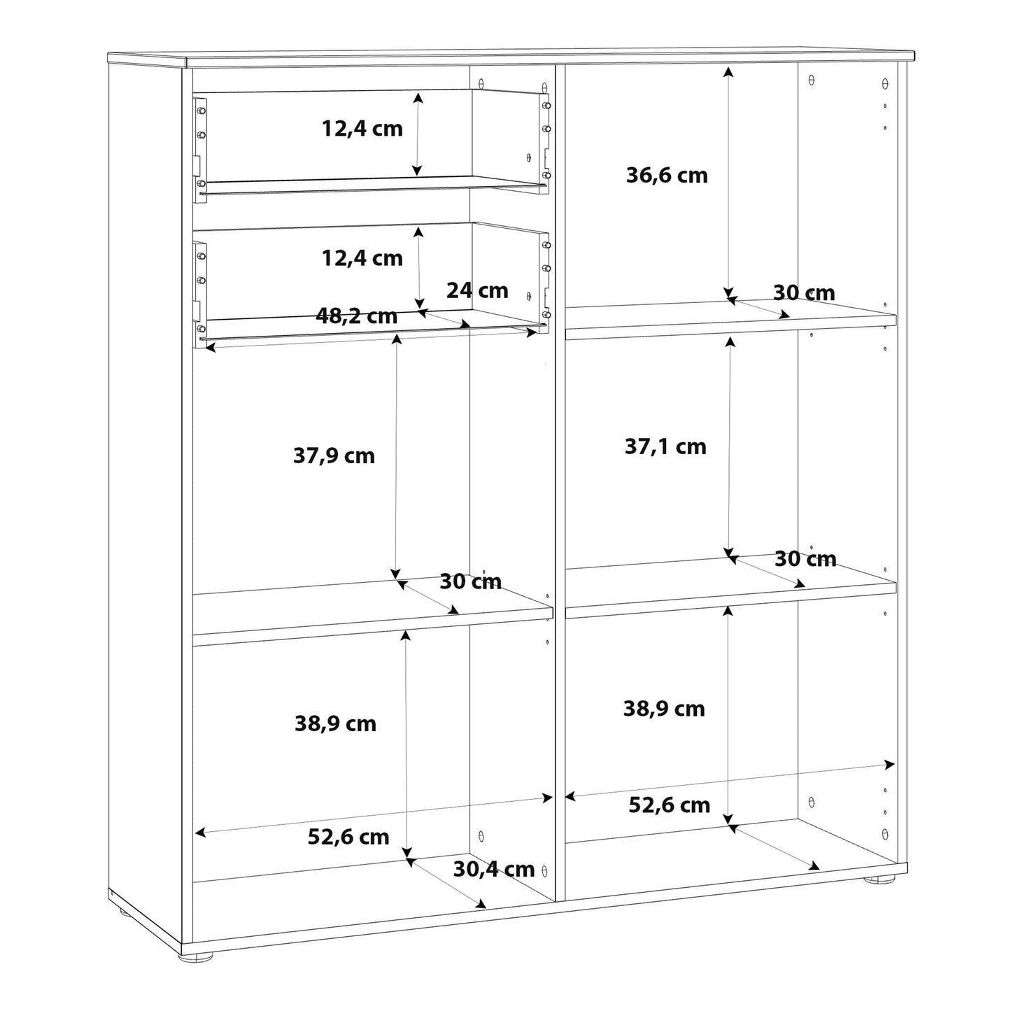 sienna chest of drawers in white/white high gloss