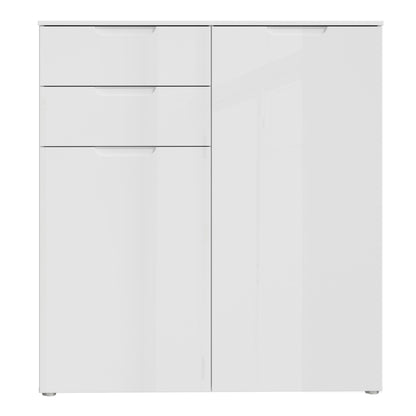 sienna chest of drawers in white/white high gloss