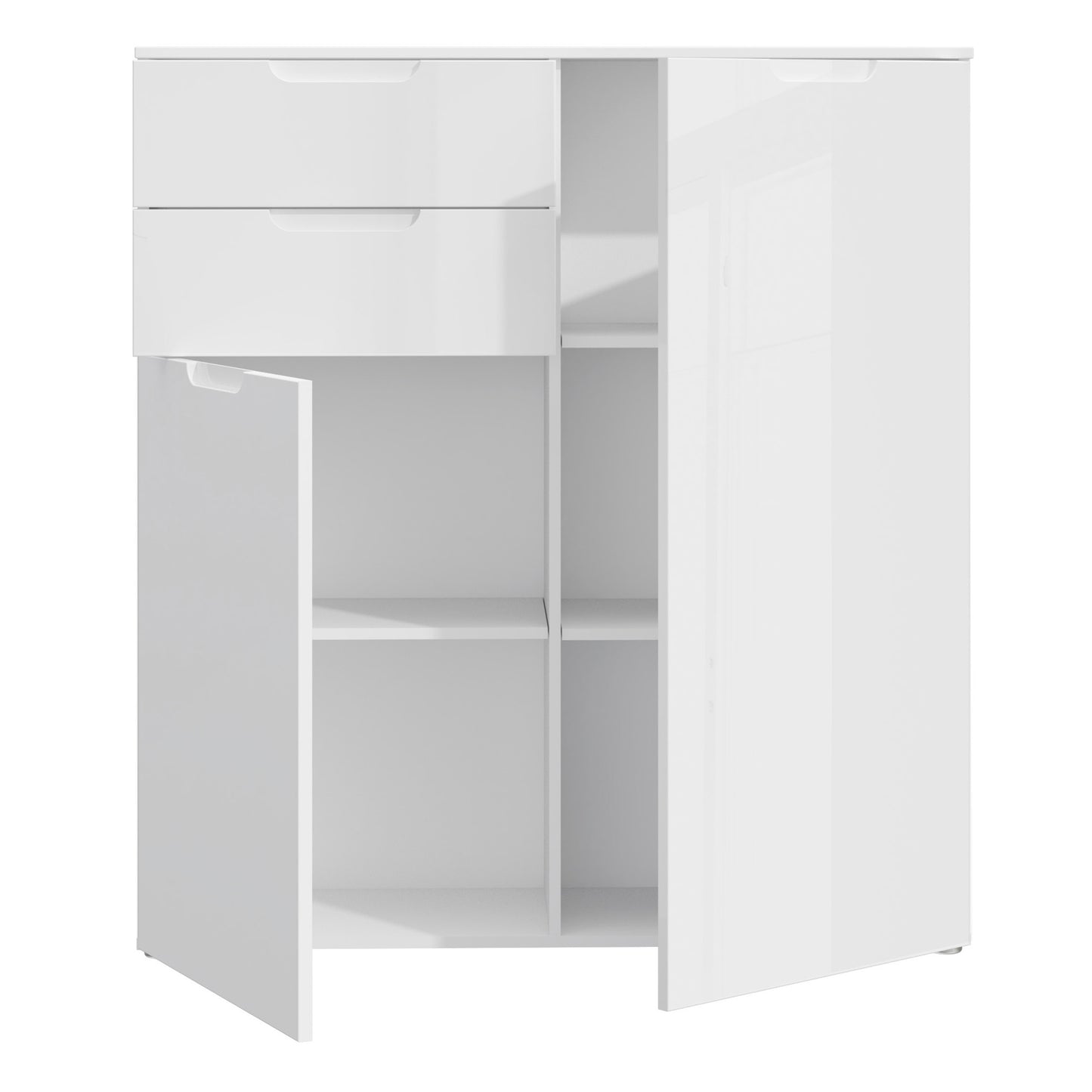 sienna chest of drawers in white/white high gloss