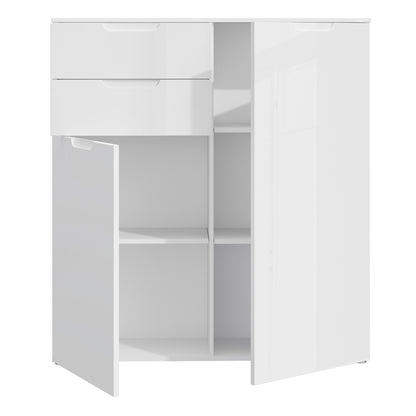 sienna chest of drawers in white/white high gloss