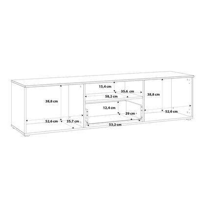 sienna tv unit  in white/white high gloss