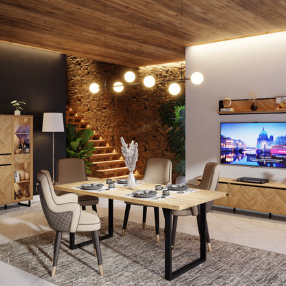 nikomedes dining table in bartex oak