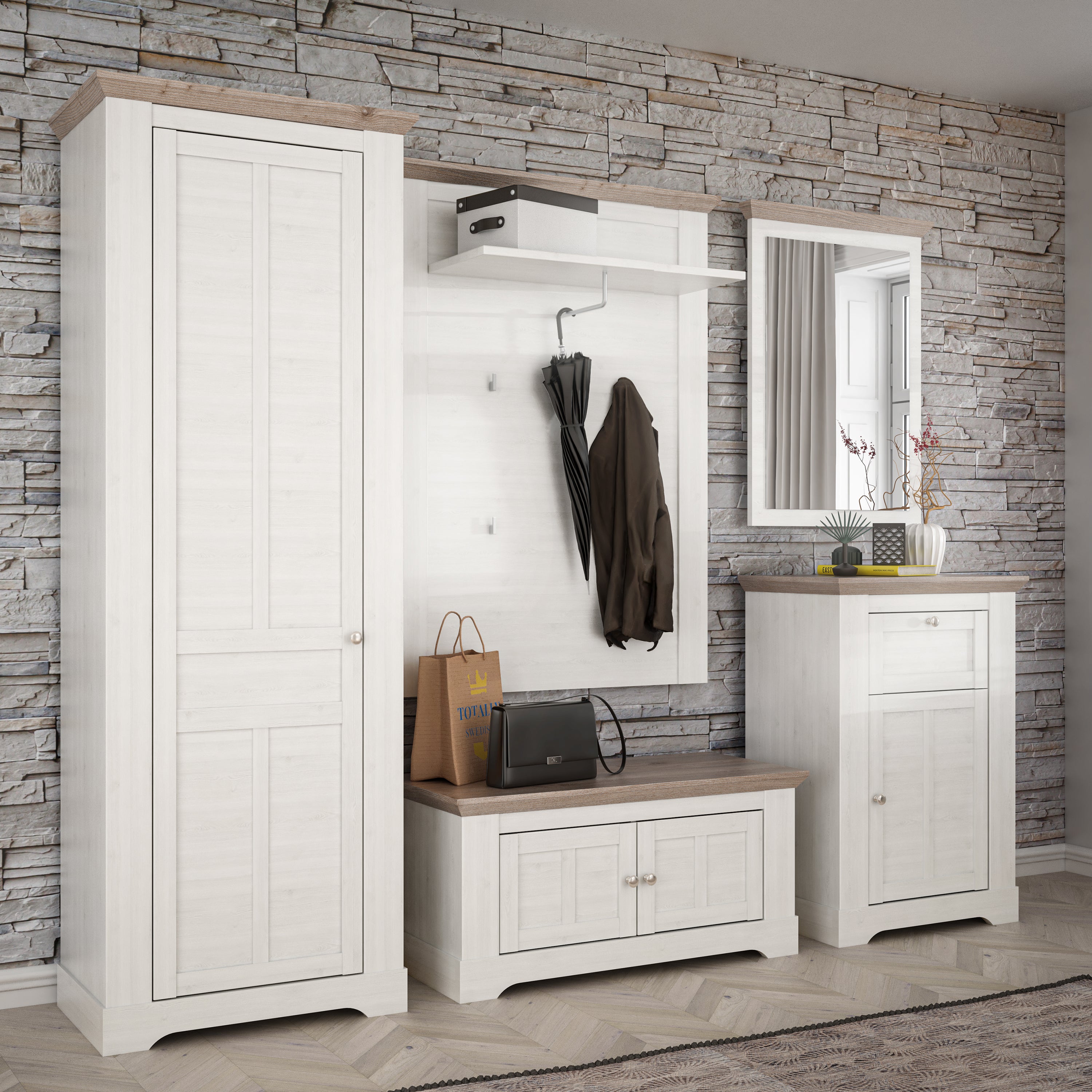 Illopa mirror in oak nelson/snowy oak
