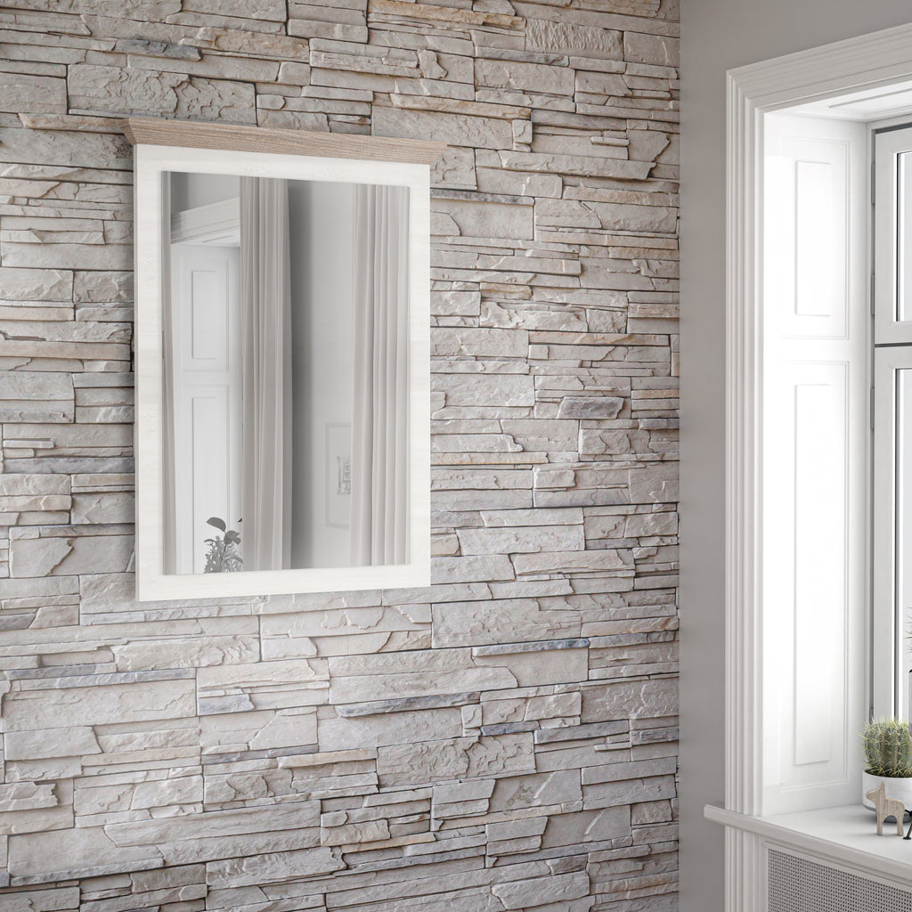 Illopa mirror in oak nelson/snowy oak