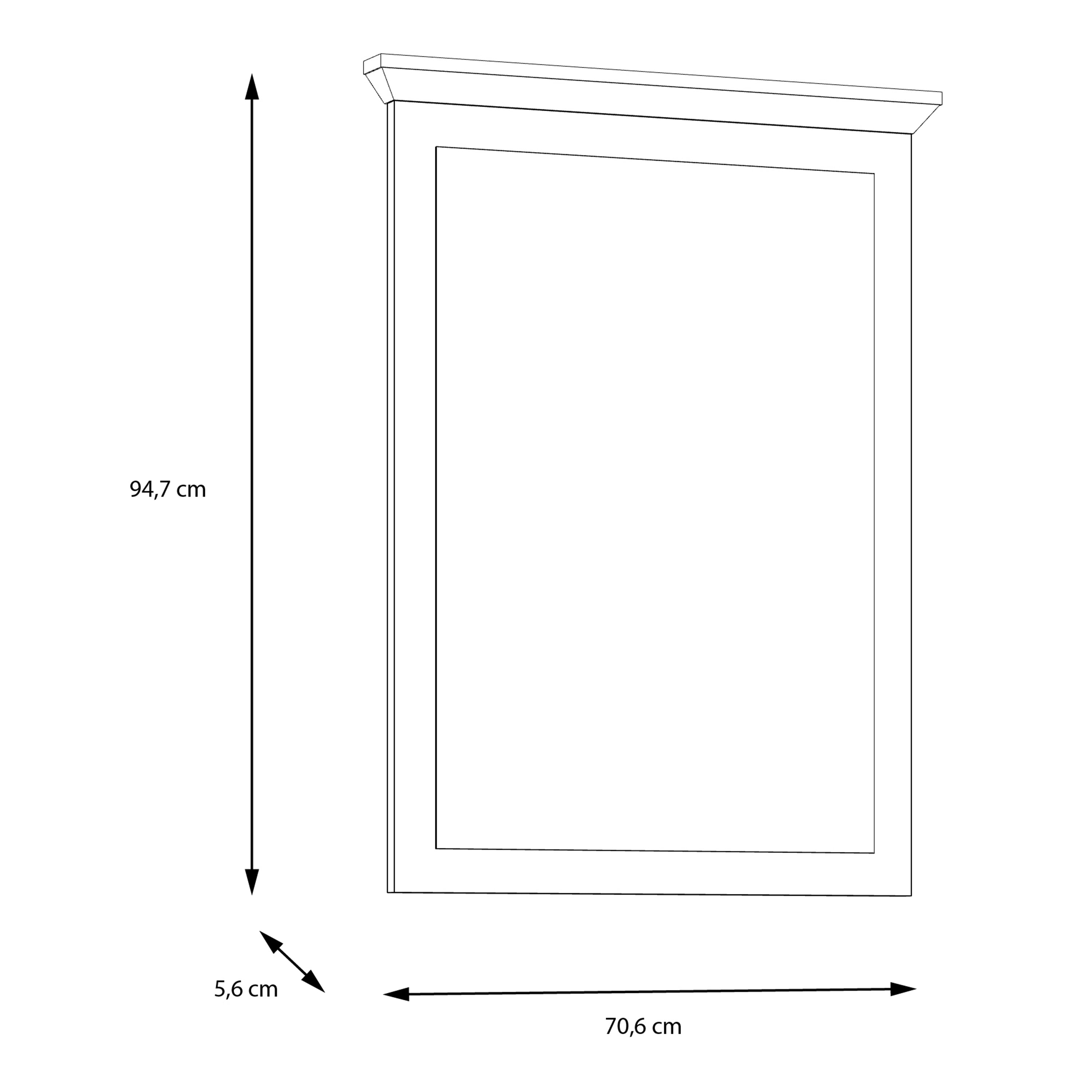 Illopa mirror in oak nelson/snowy oak