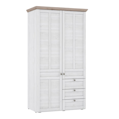 illoppa 2 door wardrobe in snowy oak/oak nelson