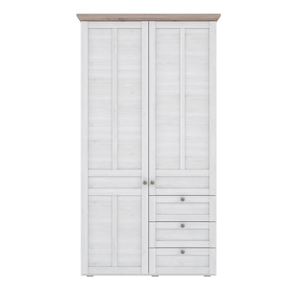 illoppa 2 door wardrobe in snowy oak/oak nelson