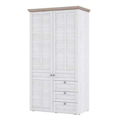 illoppa 2 door wardrobe in snowy oak/oak nelson