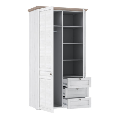 illoppa 2 door wardrobe in snowy oak/oak nelson