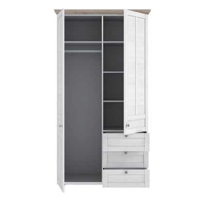 illoppa 2 door wardrobe in snowy oak/oak nelson