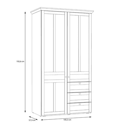 illoppa 2 door wardrobe in snowy oak/oak nelson