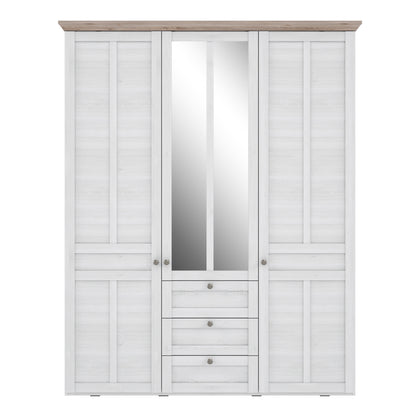iloppa 3 door wardrobe in snowy oak/oak nelson