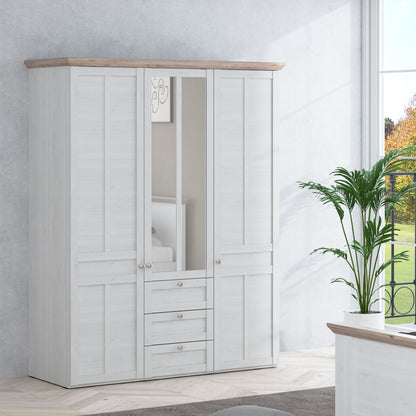 iloppa 3 door wardrobe in snowy oak/oak nelson