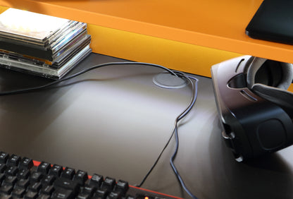 tezaur black/orange gaming desk with colour changing led