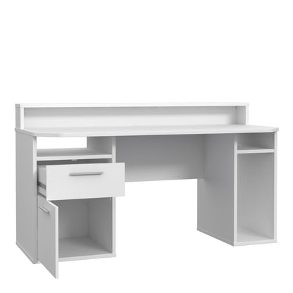 tezaur white gaming desk with colour changing led