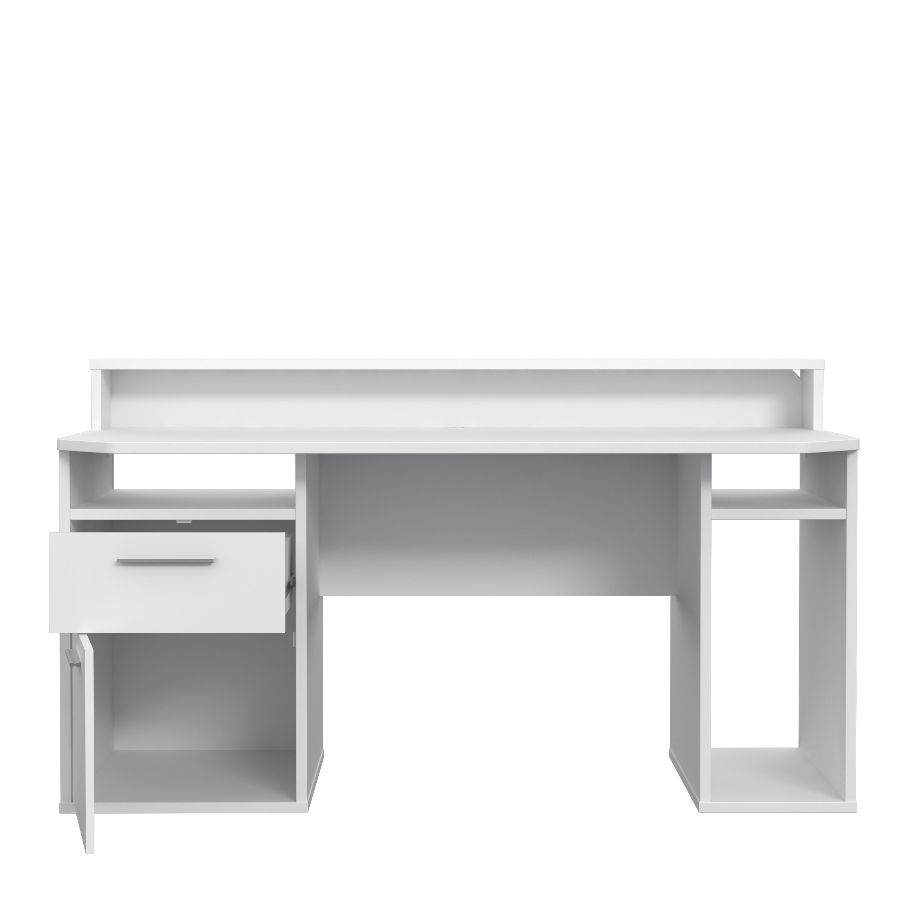 Tezaur white gaming desk with colour changing led