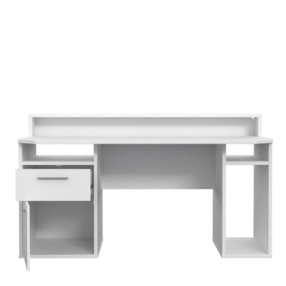 tezaur white gaming desk with colour changing led