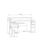 Tezaur white gaming desk with colour changing led
