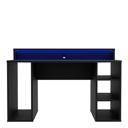 tezaur black gaming desk with colour changing led