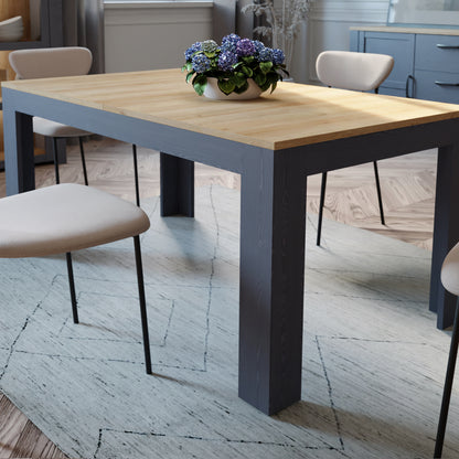 bohol extending dining table 160-207cm in riviera oak/navy