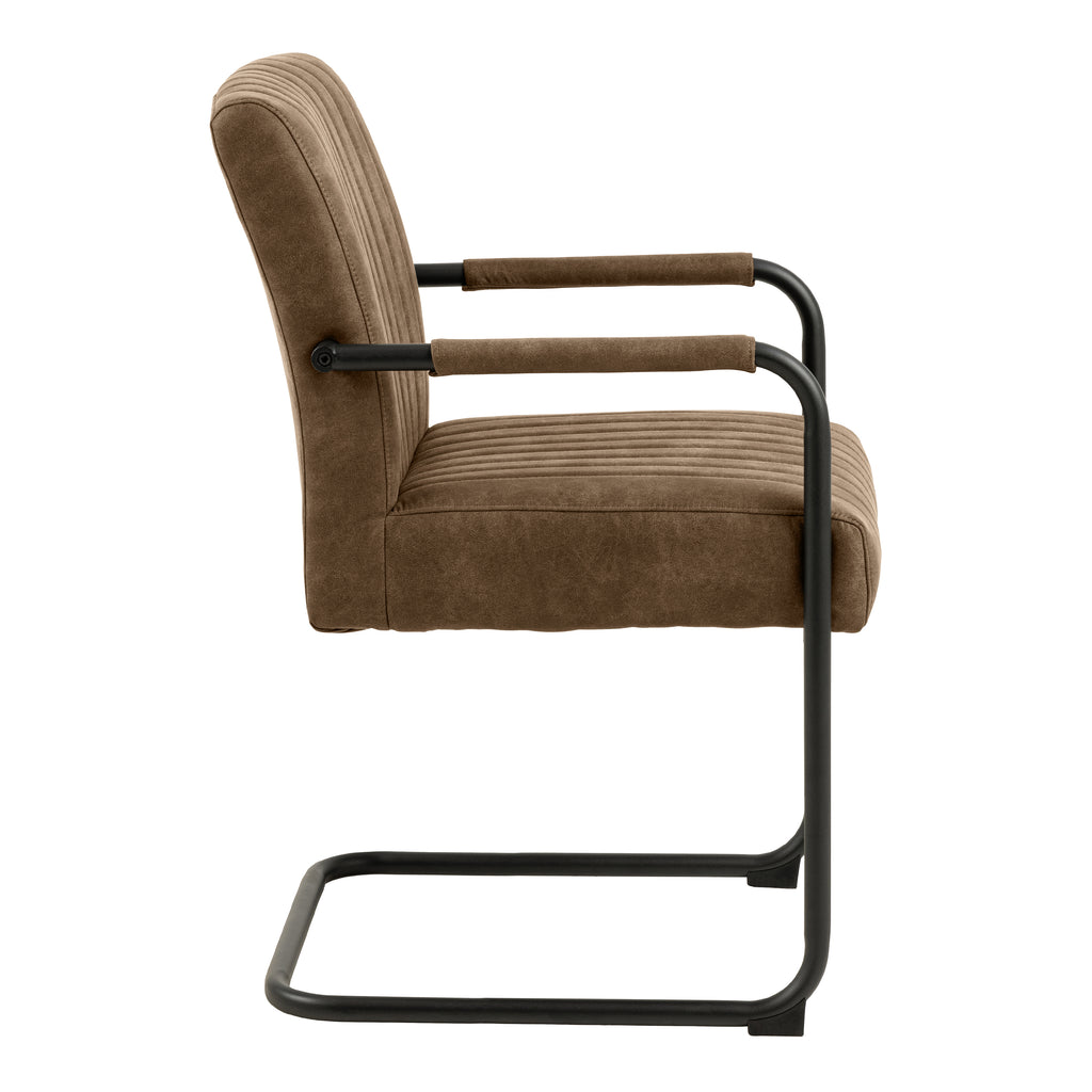 Adele dining chair in light brown fabric set of 2