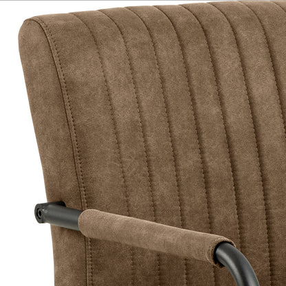 adele dining chair in light brown fabric set of 2