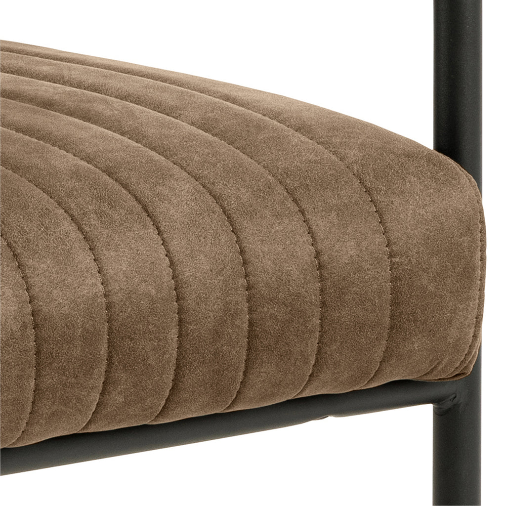 Adele dining chair in light brown fabric set of 2