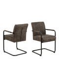 Adele dining chair in grey fabric set of 2