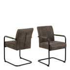 Adele dining chair in grey fabric set of 2