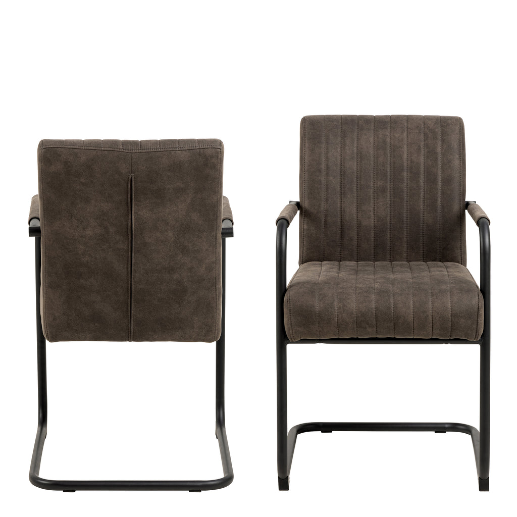 Adele dining chair in grey fabric set of 2