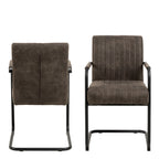 Adele dining chair in grey fabric set of 2