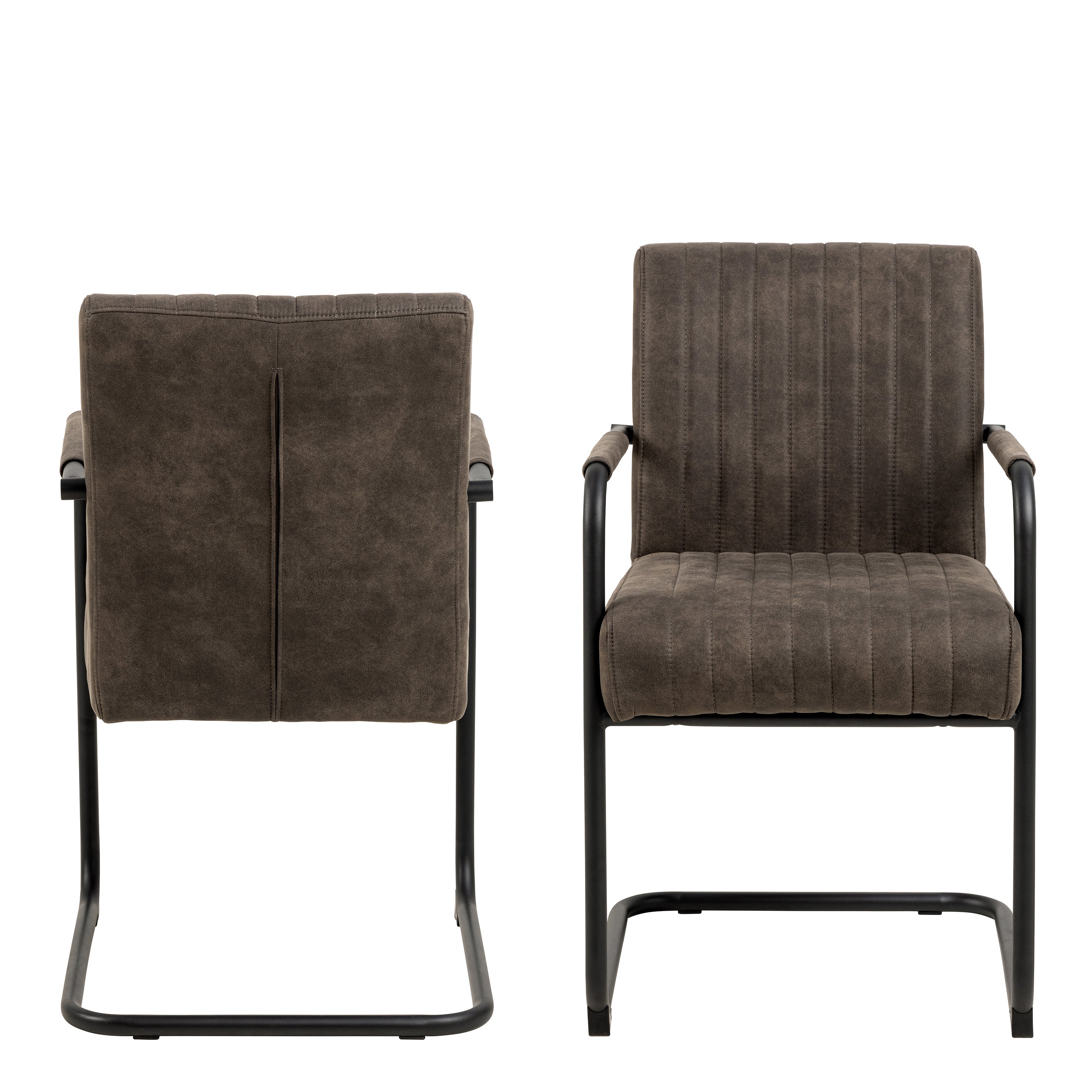 Adele dining chair in grey fabric set of 2