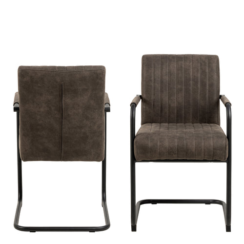 Adele dining chair in grey fabric set of 2