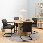 Adele dining chair in grey fabric set of 2