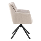 Alonso swivel cream dining chair with armrest set of 2