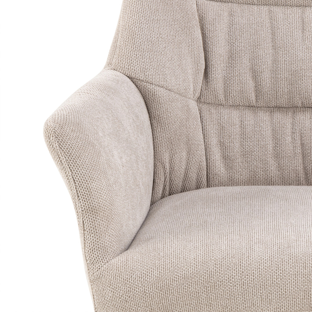 Alonso swivel cream dining chair with armrest set of 2