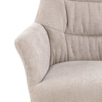 Alonso swivel cream dining chair with armrest set of 2