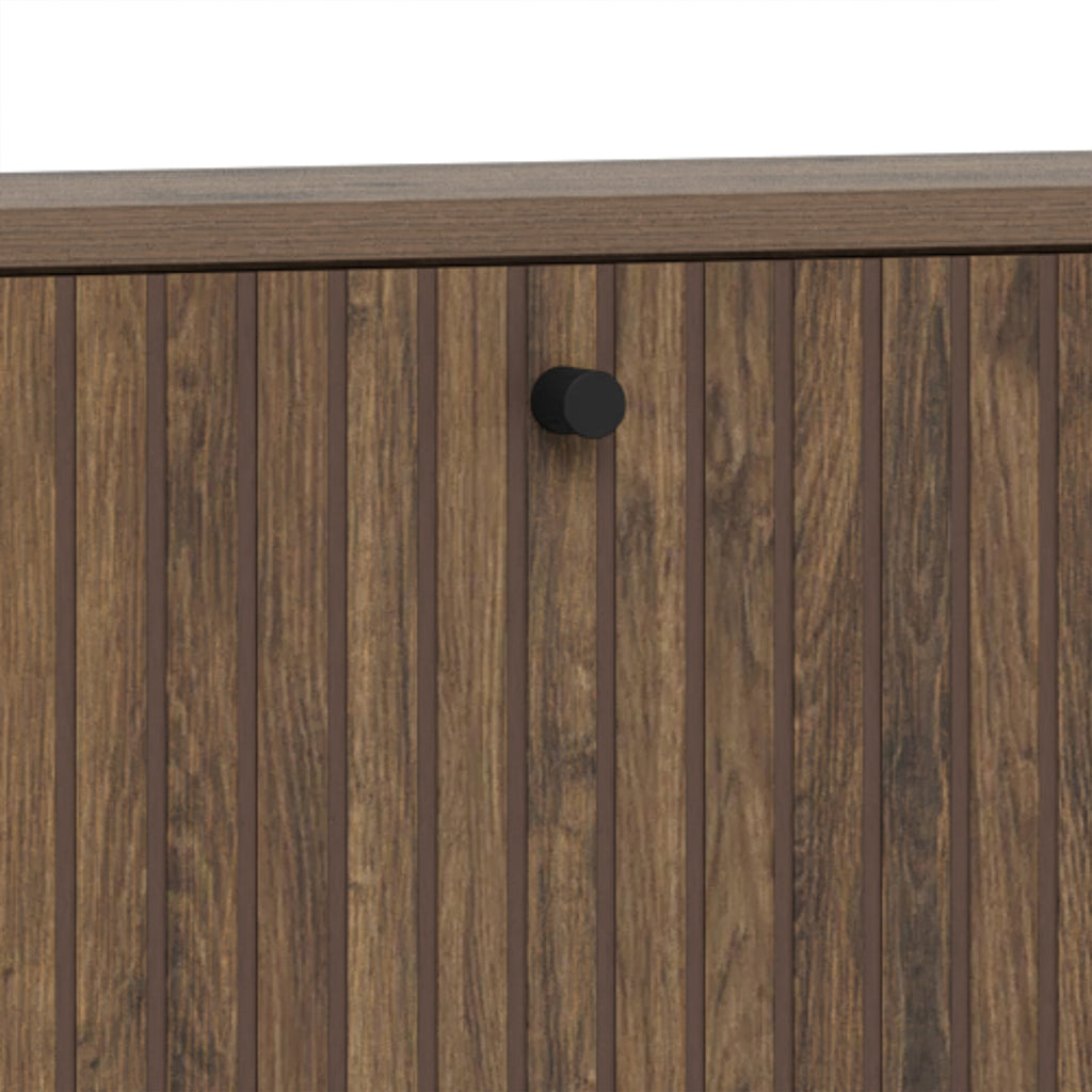 Albany Shoe Cabinet in Smoked Oak with Lamella Front