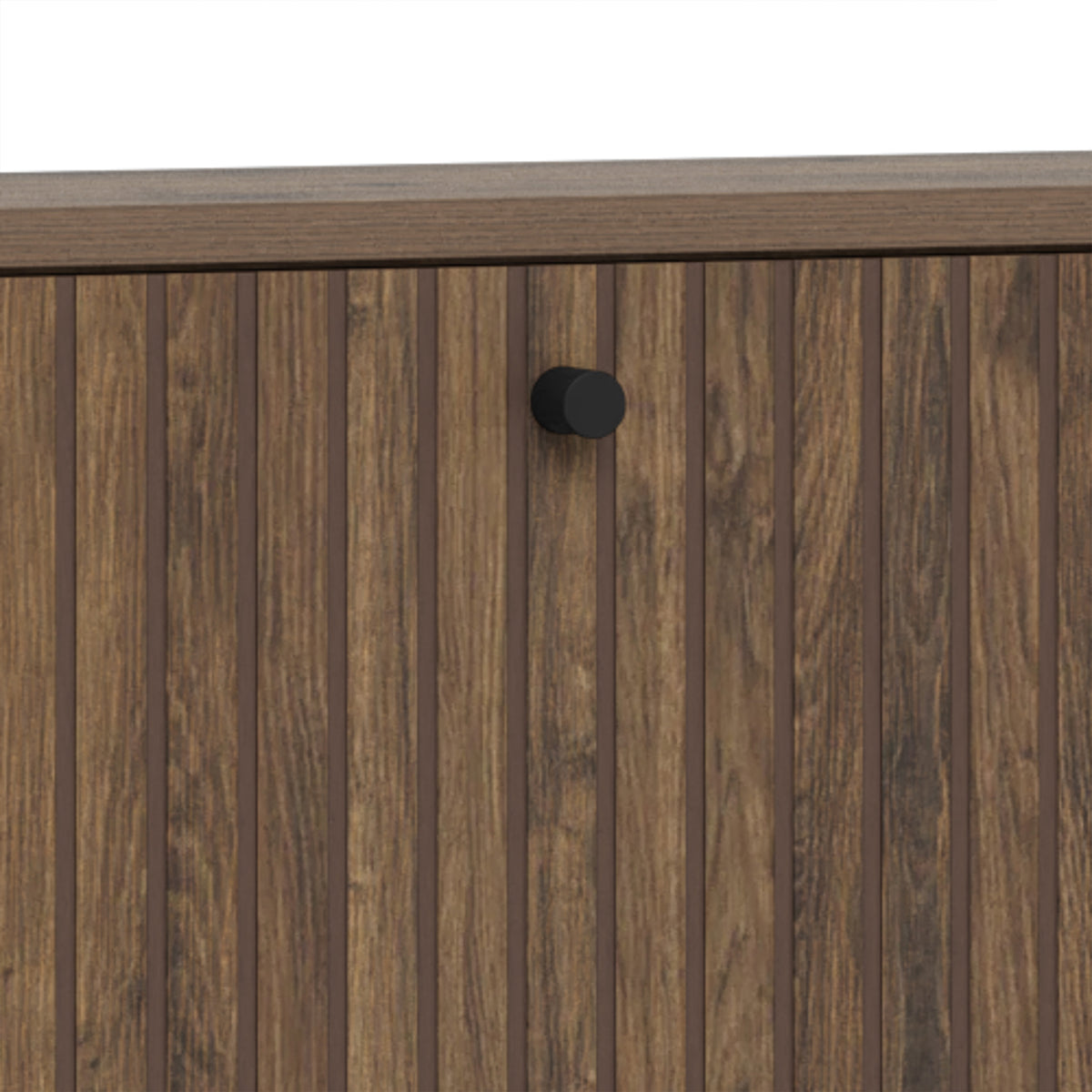 Albany Shoe Cabinet in Smoked Oak with Lamella Front
