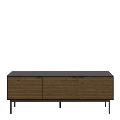 Soma TV Table 3 Doors in Granulated Black Brushed Espresso