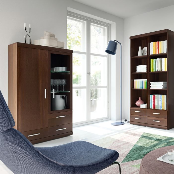 Imperial 3 Door Glazed Sideboard in Dark Mahogany Melamine