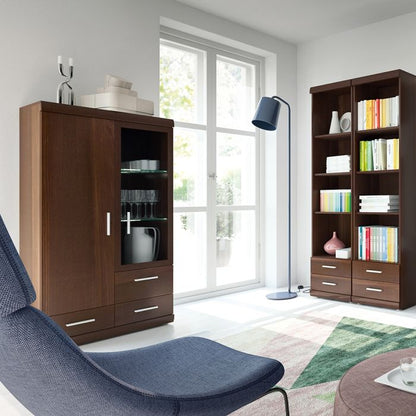 Imperial 3 Door Glazed Sideboard in Dark Mahogany Melamine
